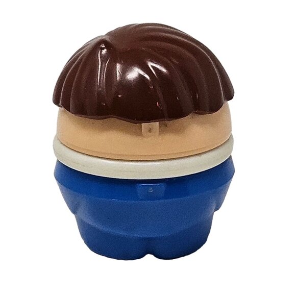 Vintage Little Tikes Toddle Tots Toy People Figures Brown Hair Blue Body Boy - Picture 3 of 7